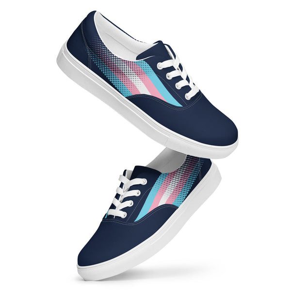 Transgender Pride Flag Navy Lace-up Shoes