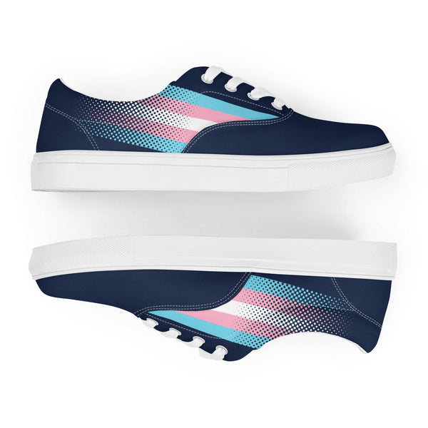 Transgender Pride Flag Navy Lace-up Shoes