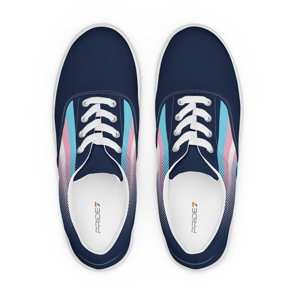 Transgender Pride Flag Navy Lace-up Shoes