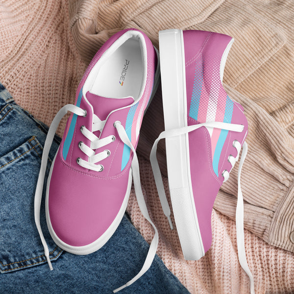 Transgender Pride Colors Original Pink Lace-up Shoes - Women Sizes