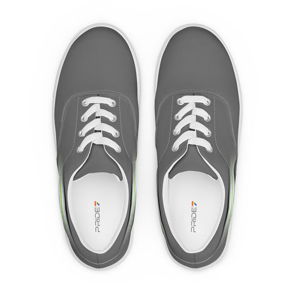 Casual Agender Pride Colors Gray Lace-up Shoes - Women Sizes