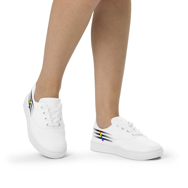 Casual Ally Pride Colors White Lace-up Shoes - Women Sizes