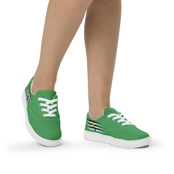 Casual Ally Pride Colors Green Lace-up Shoes - Women Sizes
