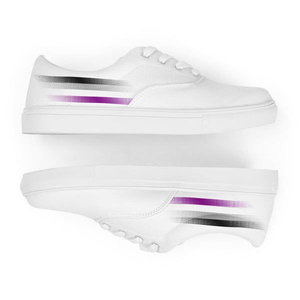 Casual Asexual Pride Colors White Lace-up Shoes - Women Sizes
