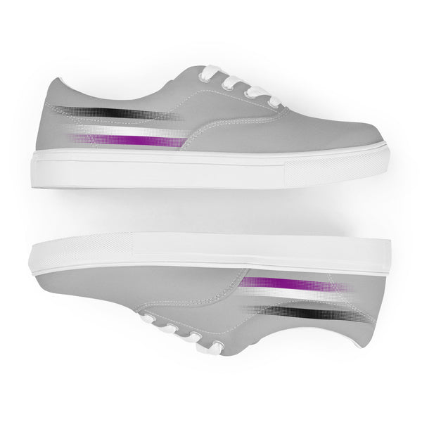 Casual Asexual Pride Colors Gray Lace-up Shoes - Women Sizes
