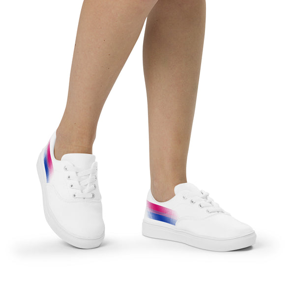 Casual Bisexual Pride Colors White Lace-up Shoes - Women Sizes