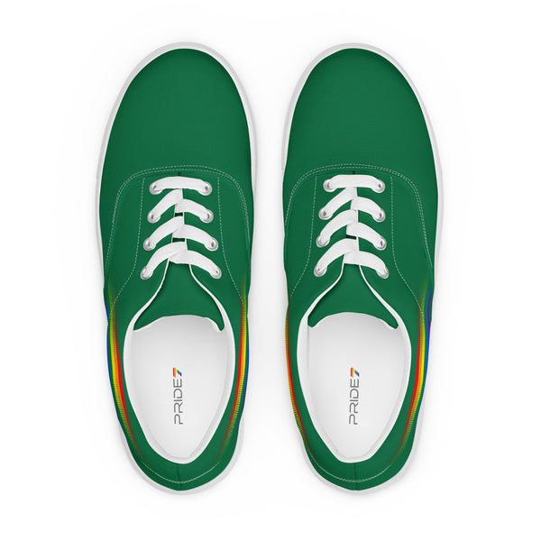 Casual Gay Pride Colors Green Lace-up Shoes - Women Sizes
