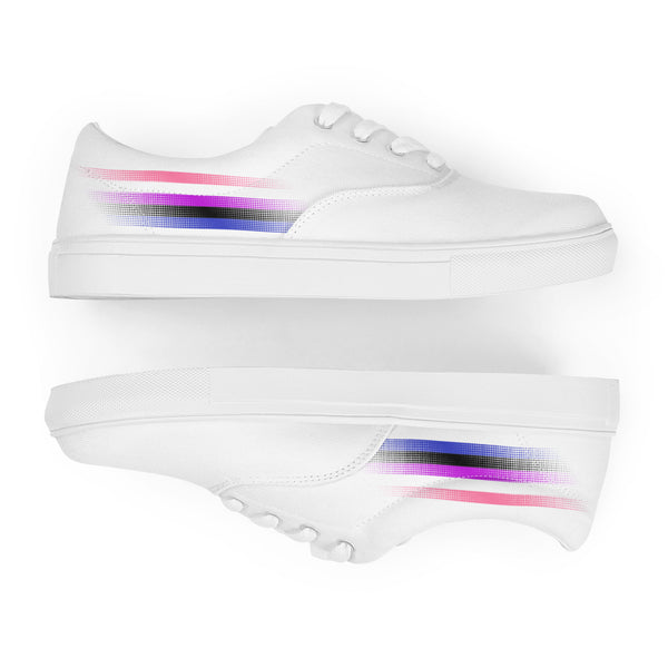 Casual Genderfluid Pride Colors White Lace-up Shoes - Women Sizes
