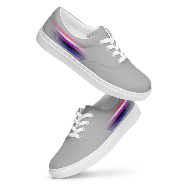 Casual Genderfluid Pride Colors Gray Lace-up Shoes - Women Sizes