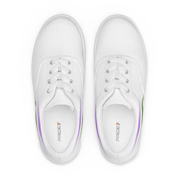 Casual Genderqueer Pride Colors White Lace-up Shoes - Women Sizes