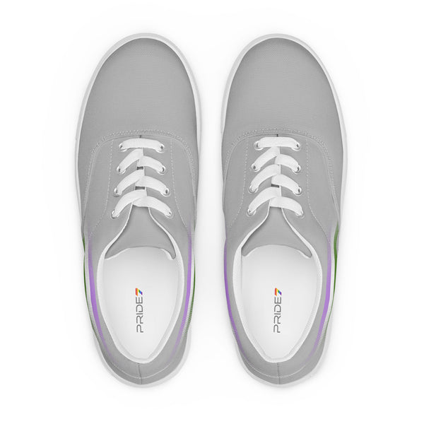 Casual Genderqueer Pride Colors Gray Lace-up Shoes - Women Sizes