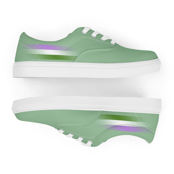 Casual Genderqueer Pride Colors Green Lace-up Shoes - Women Sizes