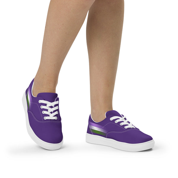 Casual Genderqueer Pride Colors Purple Lace-up Shoes - Women Sizes