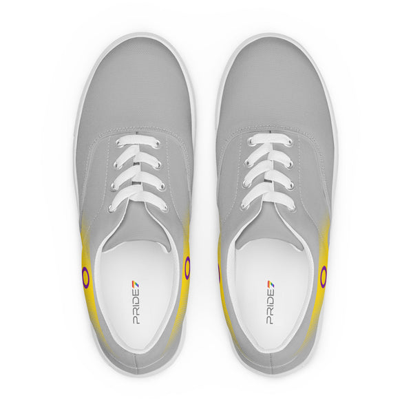Casual Intersex Pride Colors Gray Lace-up Shoes - Women Sizes