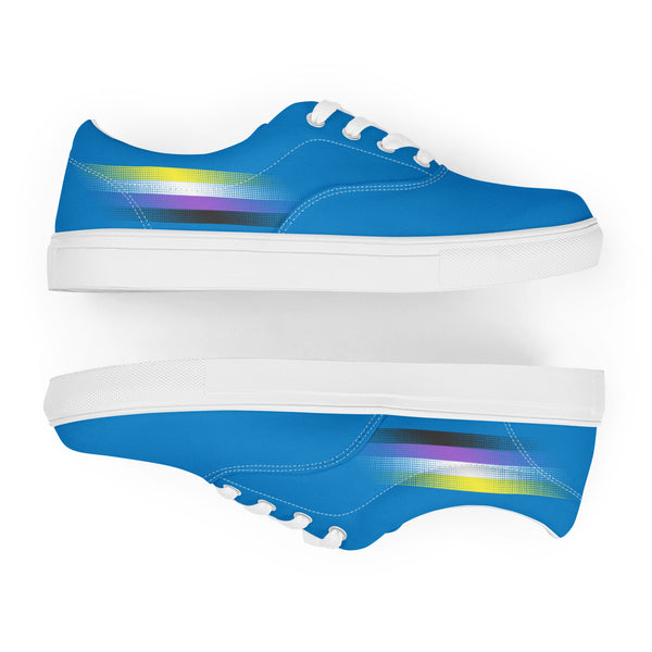 Casual Non-Binary Pride Colors Blue Lace-up Shoes - Women Sizes