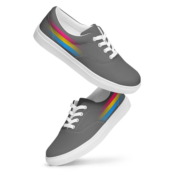 Casual Pansexual Pride Colors Gray Lace-up Shoes - Women Sizes