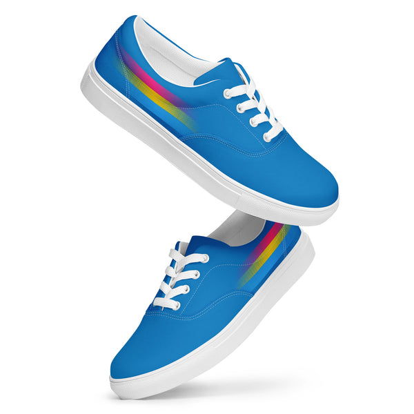 Casual Pansexual Pride Colors Blue Lace-up Shoes - Women Sizes
