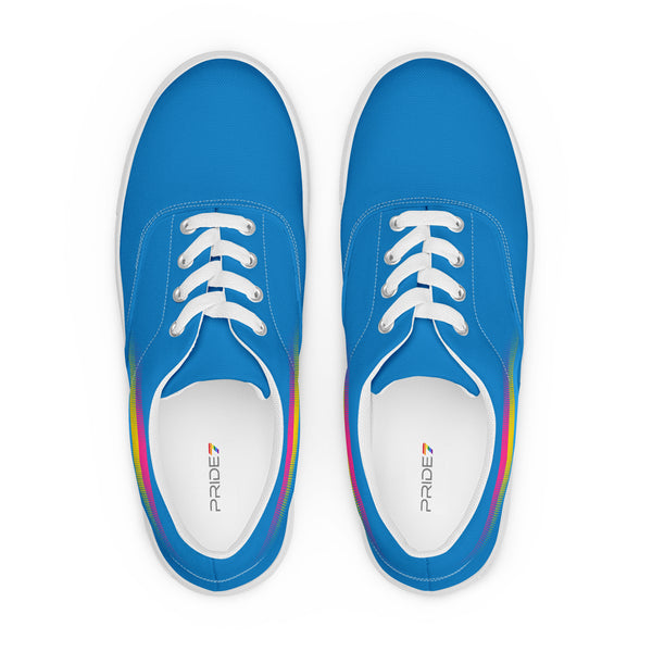 Casual Pansexual Pride Colors Blue Lace-up Shoes - Women Sizes