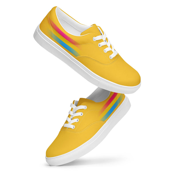 Casual Pansexual Pride Colors Yellow Lace-up Shoes - Women Sizes