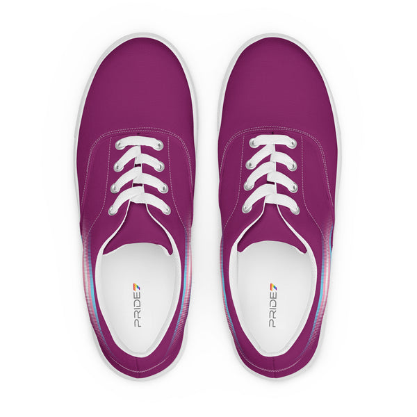 Casual Transgender Pride Colors Violet Lace-up Shoes - Women Sizes