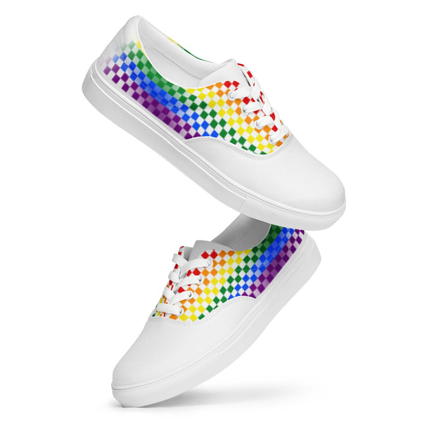 Gay Pride Rainbow Checkers Lace-up Shoes