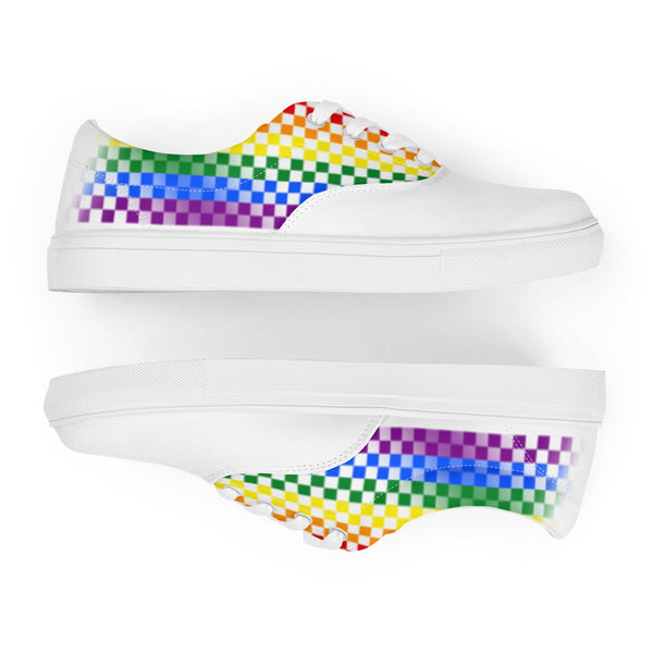 Gay Pride Rainbow Checkers Lace-up Shoes