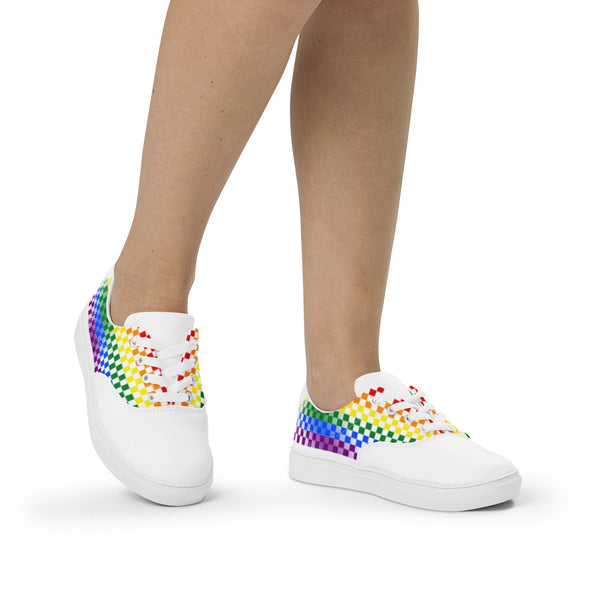 Gay Pride Rainbow Checkers Lace-up Shoes