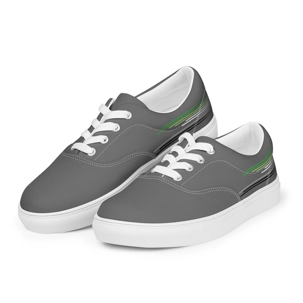 Modern Aromantic Pride Colors Gray Lace-up Shoes - Women Sizes