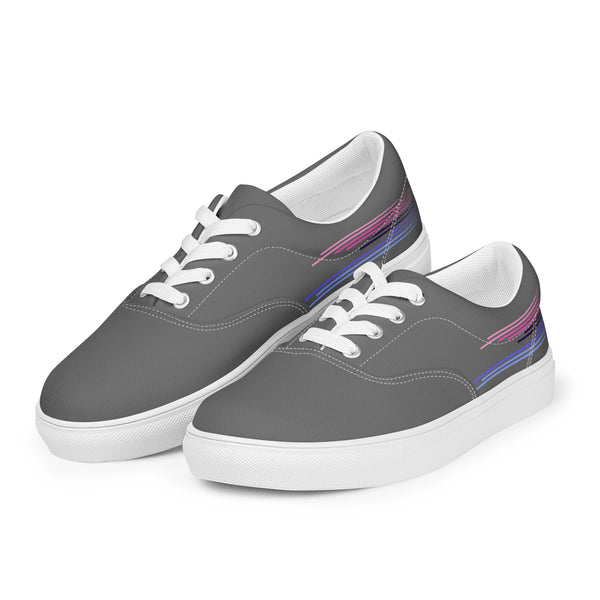 Modern Omnisexual Pride Colors Gray Lace-up Shoes - Women Sizes