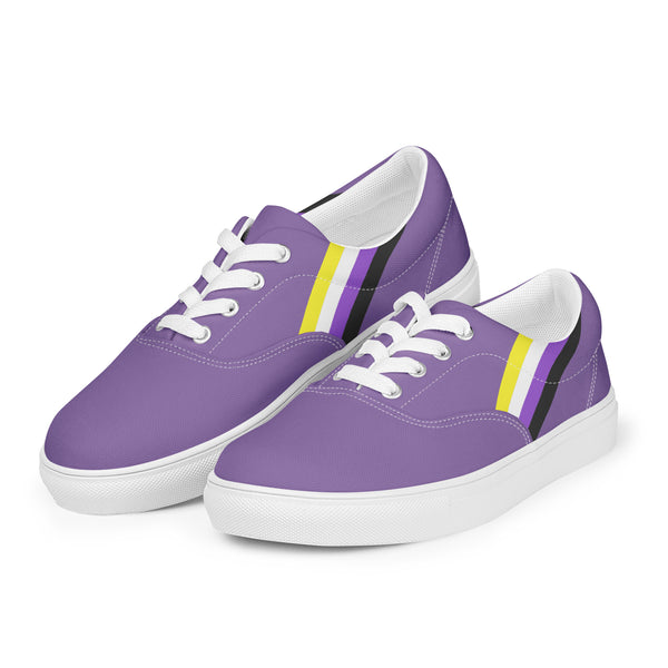 Classic Non-Binary Pride Colors Purple Lace-up Shoes - Women Sizes