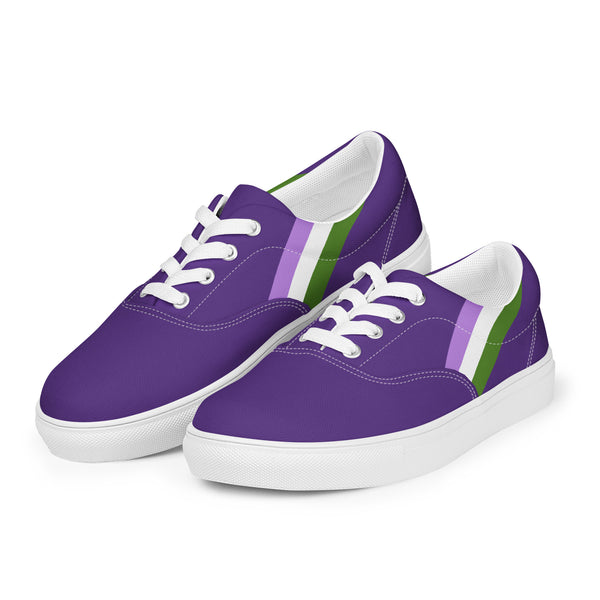 Classic Genderqueer Pride Colors Purple Lace-up Shoes - Women Sizes