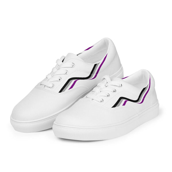 Original Asexual Pride Colors White Lace-up Shoes