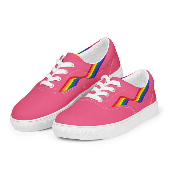 Original Gay Pride Colors Pink Lace-up Shoes - Women Sizes