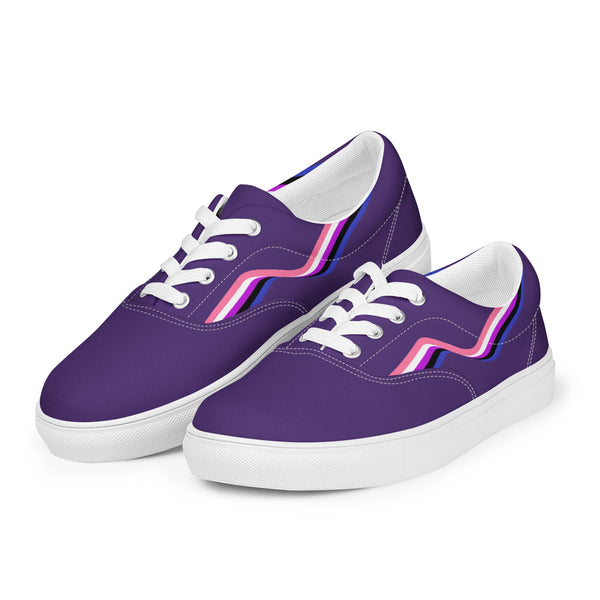 Original Genderfluid Pride Colors Purple Lace-up Shoes