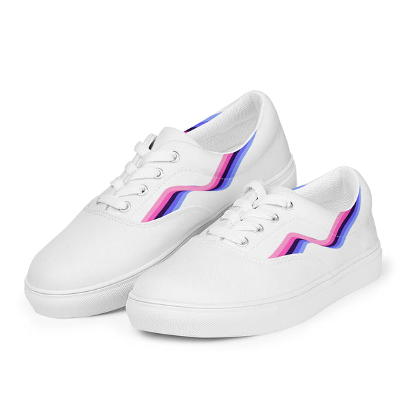 Original Omnisexual Pride Colors White Lace-up Shoes - Women Sizes