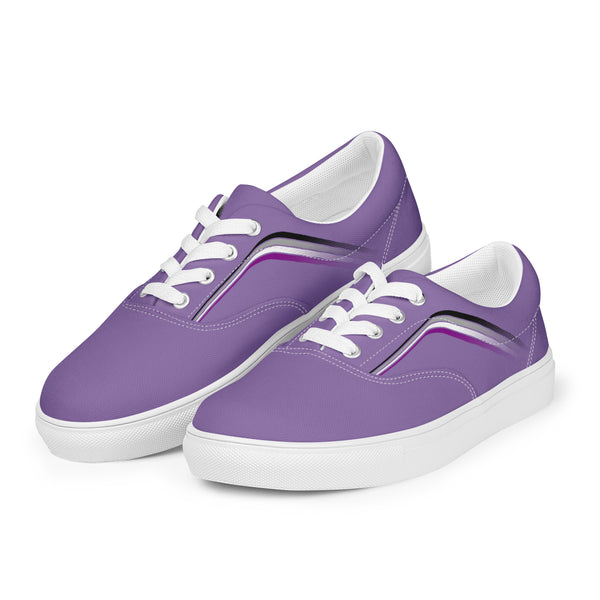 Trendy Asexual Pride Colors Purple Lace-up Shoes - Women Sizes