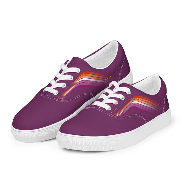 Trendy Lesbian Pride Colors Purple Lace-up Shoes - Women Sizes