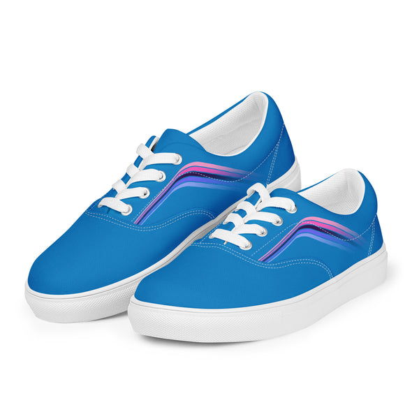 Trendy Omnisexual Pride Colors Blue Lace-up Shoes - Women Sizes