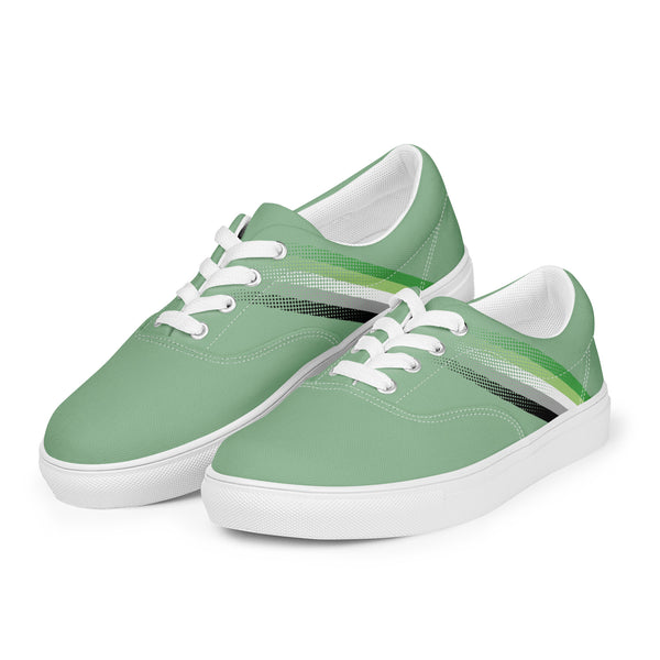Aromantic Pride Colors Modern Green Lace-up Shoes - Women Sizes
