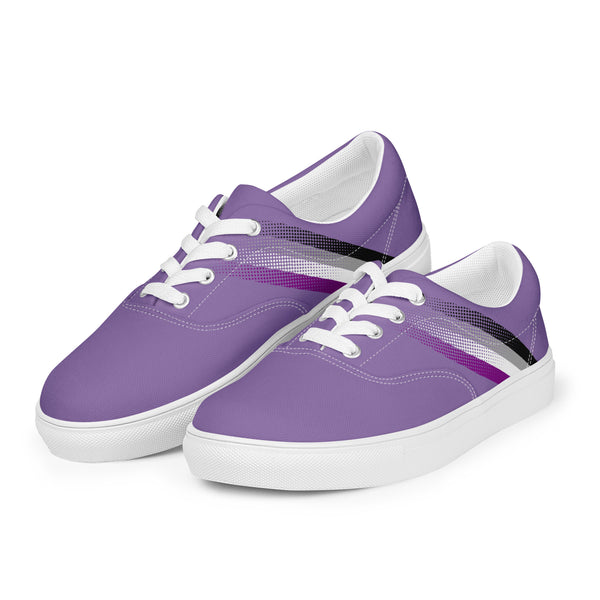 Asexual Pride Colors Modern Purple Lace-up Shoes - Women Sizes