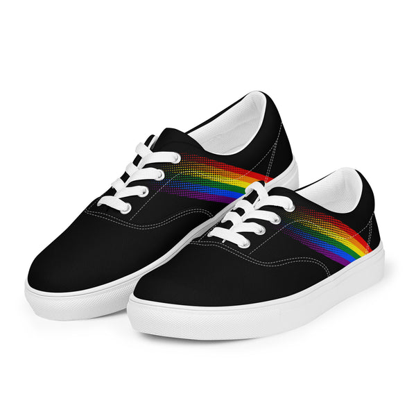 Gay Pride Colors Modern Black Lace-up Shoes - Women Sizes