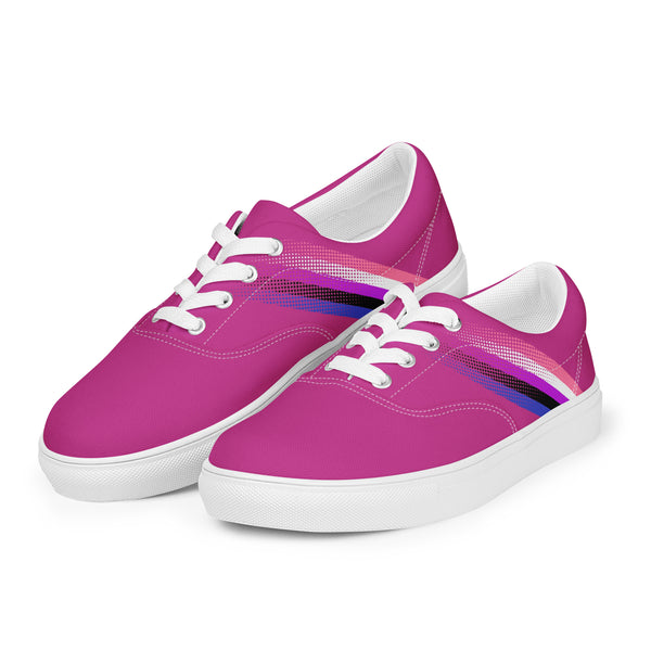 Genderfluid Pride Colors Modern Fuchsia Lace-up Shoes - Women Sizes