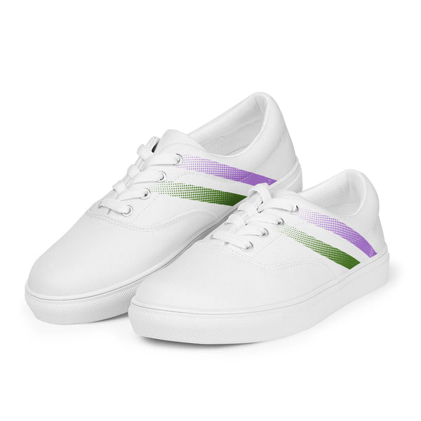 Genderqueer Pride Colors Modern White Lace-up Shoes - Women Sizes
