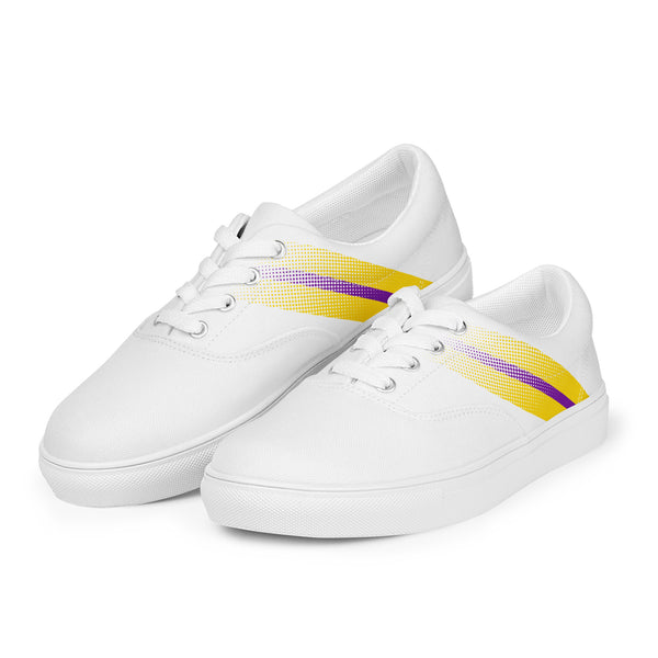 Intersex Pride Colors Modern White Lace-up Shoes - Women Sizes
