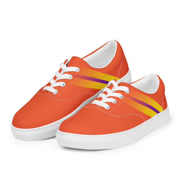 Intersex Pride Colors Modern Orange Lace-up Shoes - Women Sizes