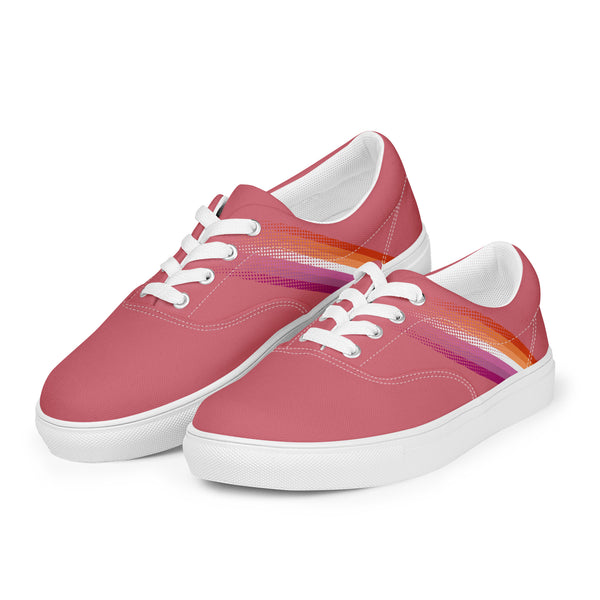 Lesbian Pride Colors Modern Pink Lace-up Shoes - Women Sizes