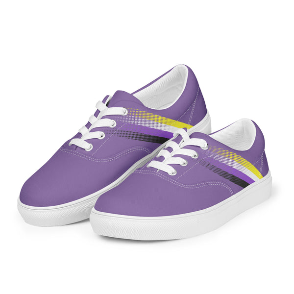 Non-Binary Pride Colors Modern Purple Lace-up Shoes - Women Sizes