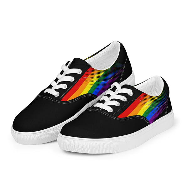 Gay Pride Colors Original Black Lace-up Shoes - Women Sizes