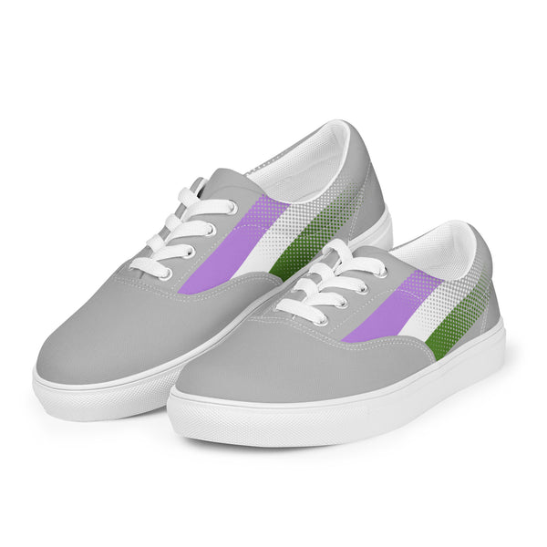 Genderqueer Pride Colors Original Gray Lace-up Shoes - Women Sizes