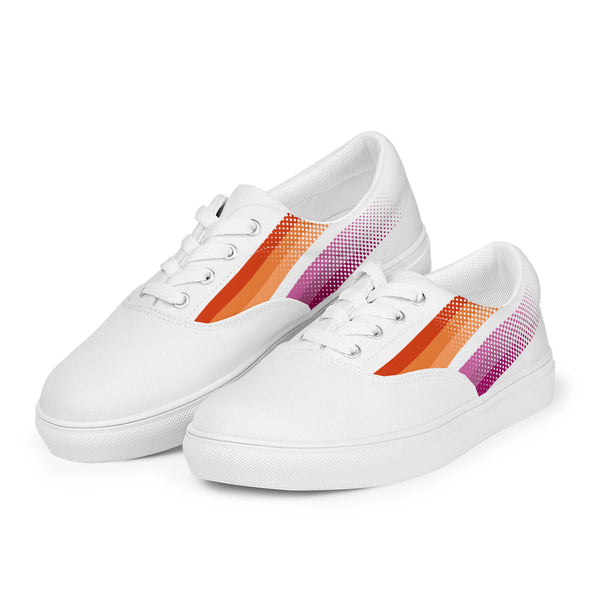 Lesbian Pride Colors Original White Lace-up Shoes - Women Sizes